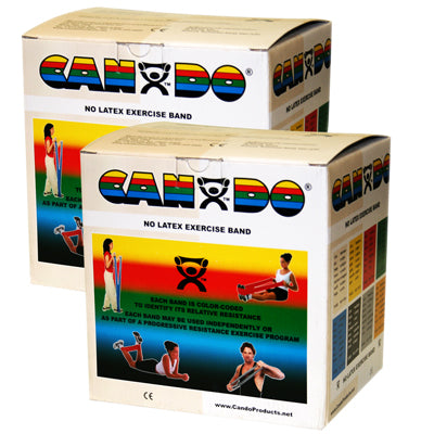 CanDo® Latex Free Exercise Band Rolls - 100 yard (2 x 50-yd rolls) - Tan - xx-light