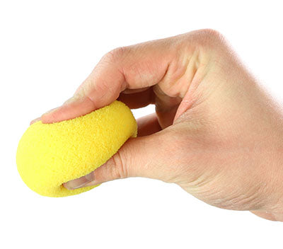 CanDo® Memory Foam Squeeze Ball - 2.5 in. diameter - Yellow, x-easy