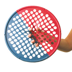CanDo® Hand Exercise Web - Low Powder - 14 inch Diameter - multi-resistance, Red/Blue