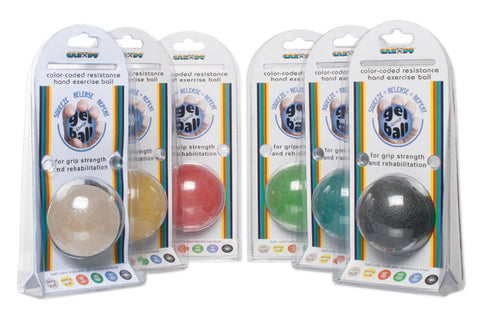 CanDo® Gel Squeeze Ball - Standard Circular - 6-piece set (tan through black)