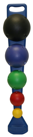 MVP Balance System, 5-Ball Set with Wall Rack (1 each: yellow, red, green, blue, black)