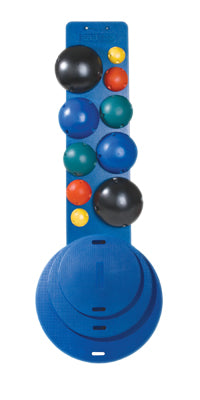 MVP Balance System, 10-Ball Set with Rack (2 each: yellow, red, green, blue, black), 16,20,30" Diameter Boards