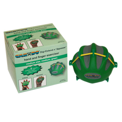 CanDo® Digi-Extend n' Squeeze Hand Exercisers - Large - Green, moderate