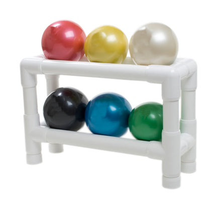thera-band-soft-weights-ball---6-piece-set-1-each-tan-through-black-with-2-tier-rack