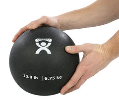 CanDo® Soft Pliable Medicine Ball - 9 in. Diameter - Black - 15 lb.