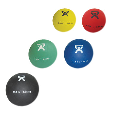 CanDo® Soft Pliable Medicine Ball - 5-piece set - 1 each 2,4,7,11,15 lb.