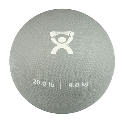 CanDo® Soft Pliable Medicine Ball - 9 in. Diameter - Silver - 20 lb.
