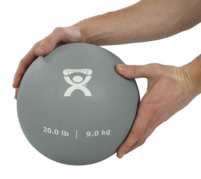 CanDo® Soft Pliable Medicine Ball - 9 in. Diameter - Silver - 20 lb.