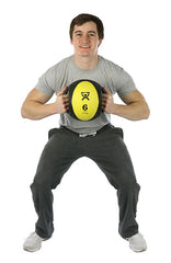 CanDo® Dual-Handle Medicine Ball - 9 in. Diameter - Yellow - 6 lb.