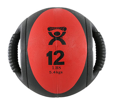 CanDo® Dual-Handle Medicine Ball - 9 in. Diameter - Red - 12 lb.