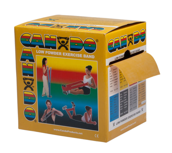 CANDO® Low Powder Exercise Band - 25 Yard Roll - Gold (XXX Heavy)