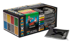 CanDo® Low Powder Pre-cut Exercise Band - box of 40, 4' length - Black - x-heavy