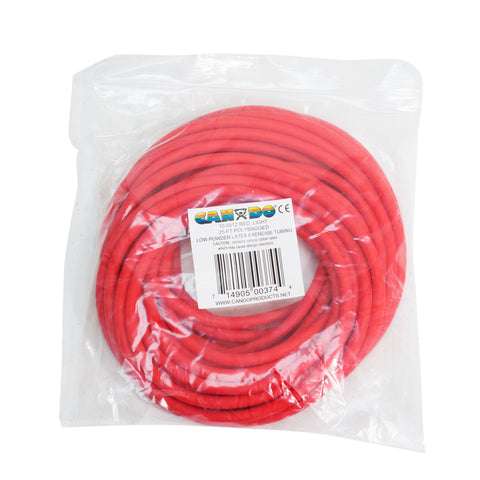 CanDo® Low Powder Exercise Tubing - 25 foot roll - Red - light