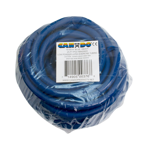 CanDo® Low Powder Exercise Tubing - 25 foot roll - Blue - heavy