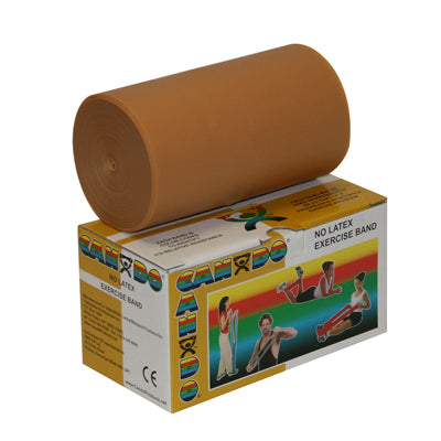 CanDo® Latex Free Exercise Band - 6 yard roll - Gold - xxx-heavy