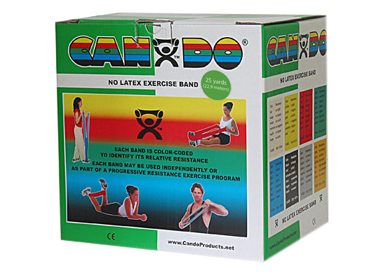 CanDo® Latex Free Exercise Band - 25 yard roll - Green - medium