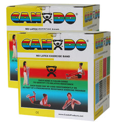 CanDo® Latex Free Exercise Band Rolls - 100 yard (2 x 50-yd rolls) - Yellow - x-light