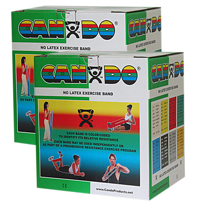 CanDo® Latex Free Exercise Band Rolls - 100 yard (2 x 50-yd rolls) - Green-medium