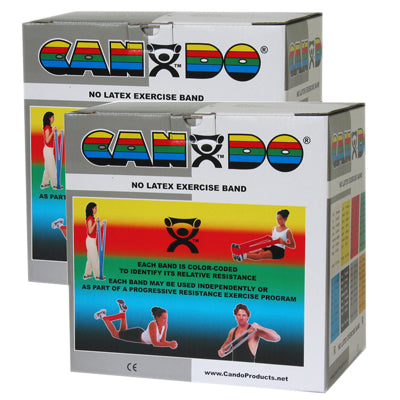 CanDo® Latex Free Exercise Band Rolls - 100 yard (2 x 50-yd rolls) - Silver- xx-heavy