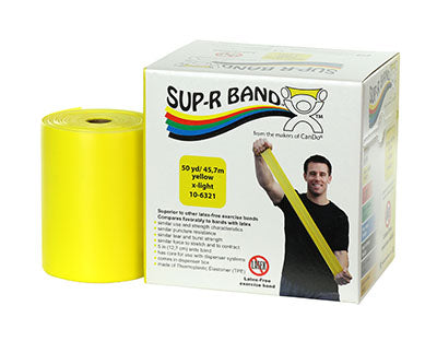 CanDo® Sup-R Band Latex-Free Exercise Band - 50-Yard Roll - Yellow - x-light