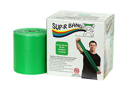 CanDo® Sup-R Band Latex-Free Exercise Band - 50-Yard Roll - Green - medium