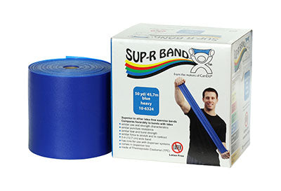 CanDo® Sup-R Band Latex-Free Exercise Band - 50-Yard Roll - Blue - heavy