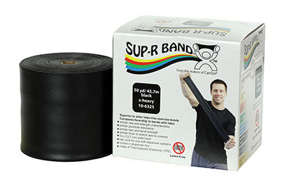 CanDo® Sup-R Band Latex-Free Exercise Band - 50-Yard Roll - Black - x-heavy