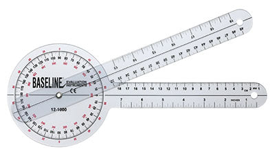 Baseline® Plastic Goniometer - 360 Degree Head - 12 inch Arms