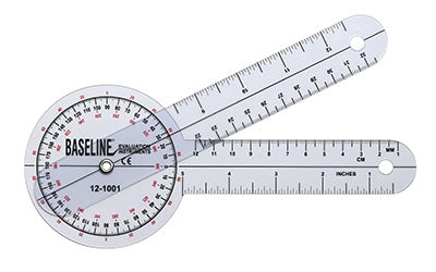 Baseline® Plastic Goniometer - 360 Degree Head - 8 inch Arms