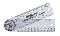 Baseline® Plastic Goniometer - Rulongmeter Style - HiRes 360 Degree Head - 6 inch Arms