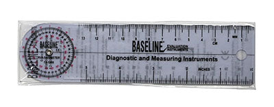 Baseline® Plastic Goniometer - Rulongmeter Style - 360 Degree Head - 6 inch Arms