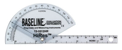 Baseline® Plastic Goniometer - Finger - HiRes Flexion to Hyper-Extension