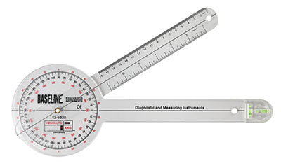 Baseline® Plastic Absolute+Axis® Goniometer - 360 Degree Head - 12 inch Arms