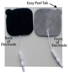2 in. x 2 in. Square - White Fabric Top Electrodes Case of 20 (4/pack)