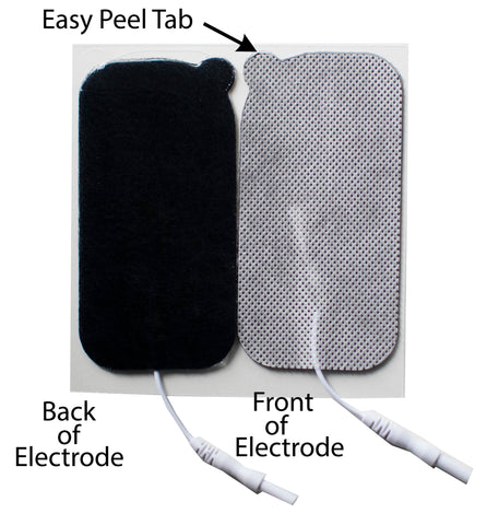 2 in. x 4 in. Rectangle - White Fabric Top Electrodes Case of 20 (4/pk)