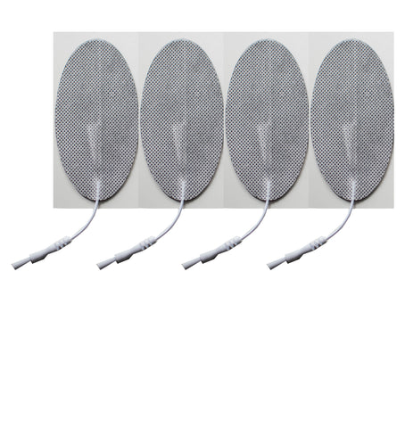 2 in. x 4 in. Oval - White Fabric Top Electrodes Case of 20 (4/pk)
