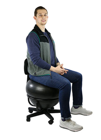 CanDo® Ball Chair - Metal - Mobile - with Back - no Arms - with 22 inch Ball