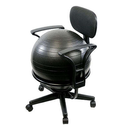 CanDo® Ball Chair - Metal - Mobile - with Back - with Arms - with 22 inch Ball