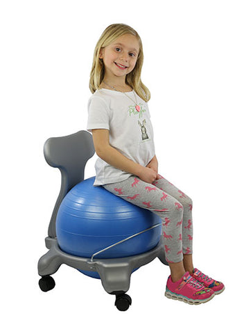 CanDo® Ball Chair - Plastic - Mobile - with Back - Child Size - with 14 inch Ball