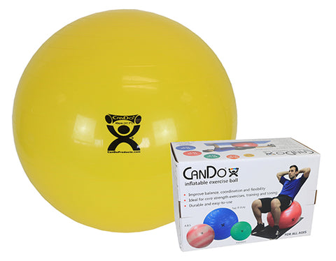 CanDo® Inflatable Exercise Ball - Super Thick - Yellow - 18 inch, Retail Box