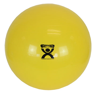 CanDo® Inflatable Exercise Ball - with 3 Stability Feet - Yellow - 18 inch