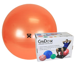 CanDo® Inflatable Exercise Ball - Super Thick - Orange - 22 inch, Retail Box