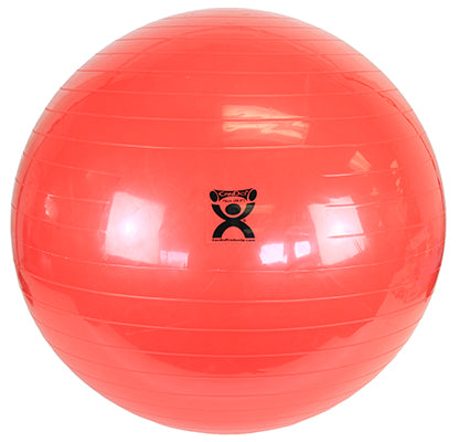 CanDo® Inflatable Exercise Ball - with 3 Stability Feet - Red - 30 inch
