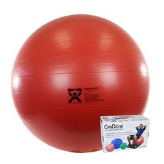 CanDo® Inflatable Exercise Ball - Deluxe ABS Ball - Red - 30 inch, Retail Box