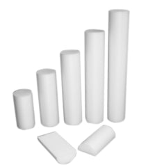 CanDo® Foam Roller - White PE foam - 6 x 18 inch - Half-Round