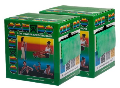 CanDo® Low Powder Exercise Band - 100 yard (2 x 50-yd rolls) - Green - medium