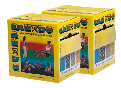 CanDo® Low Powder Exercise Band - 100 yard (2 x 50-yd rolls) - Yellow - x light