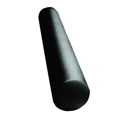 CanDo® Foam Roller - Black Composite - Extra Firm - 6 x 18 inch - Round