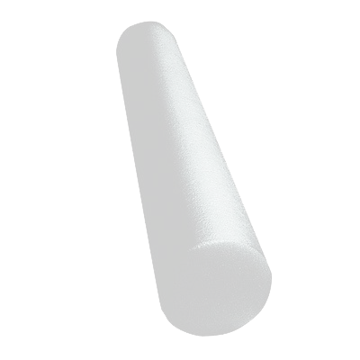 CanDo® Foam Roller - White PE foam - 4 x 12 inch - Round