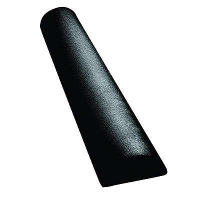 CanDo® Foam Roller - Black Composite - Extra Firm - 6 x 36 inch - Half-Round